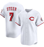 Cincinnati Reds #7 Spencer Steer White JEROMEN 2025 Home Limited Stitched Jersey