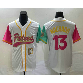 San Diego Padres #13 Manny Machado Number White JEROMEN NEW 2023 City Connect Cool Base Stitched Jersey