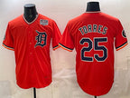 Detroit Tigers #25 Gleyber Torres Orange JEROMEN 2026 Alternate USA 250' Patch Vapor Premier Limited Stitched Jersey