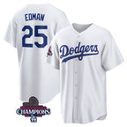 Los Angeles Dodgers #25 Tommy Edman White JEROMEN 2024 World Series Champions Cool Base Stitched Jersey