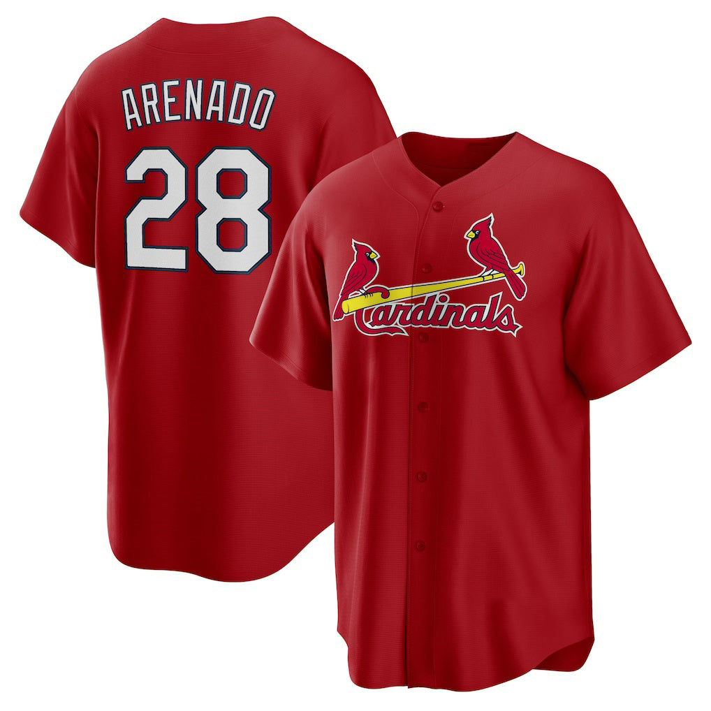 St. Louis Cardinals #28 Nolan Arenado Red JEROMEN Alternate Official Replica Player Jersey