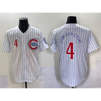 Chicago Cubs #4 Pete Crow-Armstrong White JEROMEN Pinstripe 2nd Alternate Limited Stitched Jersey