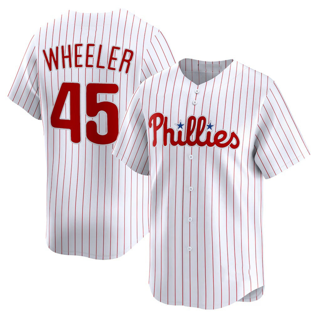 Philadelphia Phillies #45 Zack Wheeler White JEROMEN Home Limited Player Jersey