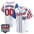 Custom Detroit Tigers America 250 Edition Vapor Premier Limited White JEROMEN Stitched Jerseys