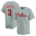 Philadelphia Phillies #3 Bryce Harper Gray JEROMEN Road Limited Player Jersey