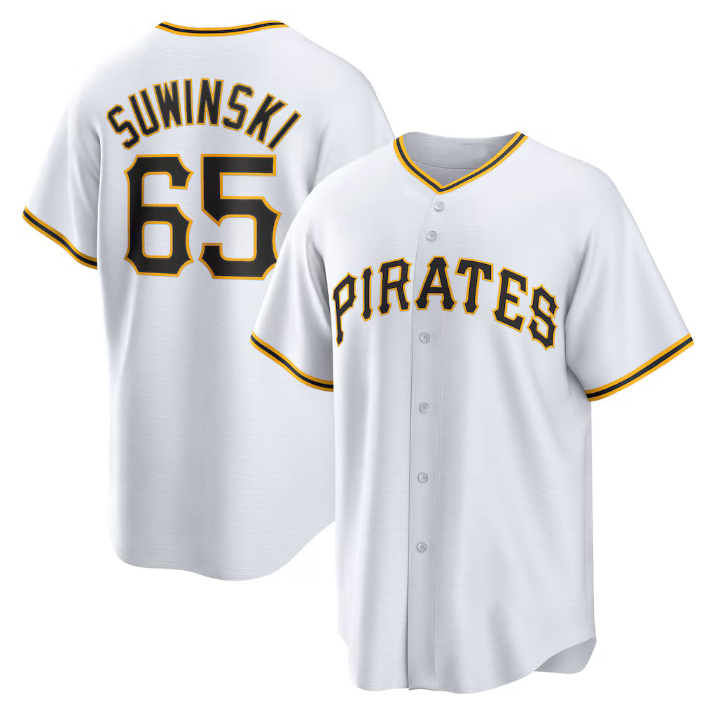 Pittsburgh Pirates #65 Jack Suwinski White JEROMEN Home Replica Jersey
