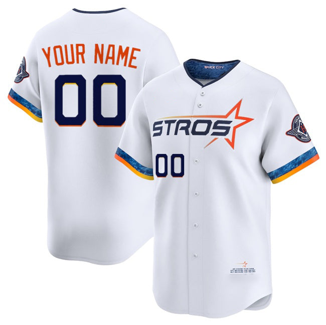 Custom Houston Astros Active Player White JEROMEN 2025 City Connect Limited Stitched Jersey