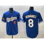 Los Angeles Dodgers #8 Enrique Hern¨¢ndez Royal JEROMEN 2025 World Series Champions Patch Limited Stitched Jersey