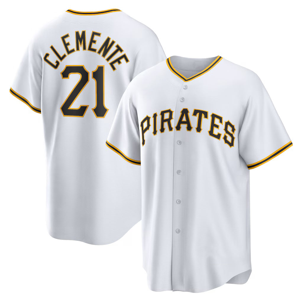 Pittsburgh Pirates #21 Roberto Clemente White JEROMEN Home Replica Player Name Jersey