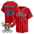 Custom Houston Astros x One Piece Red JEROMEN Vapor Premier Limited Jersey - Stitched