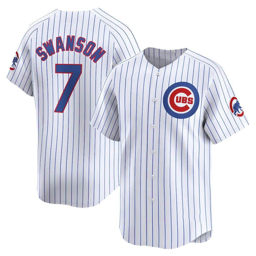 Chicago Cubs #7 Dansby Swanson White JEROMEN Home Limited Player Jersey