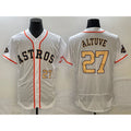 Houston Astros #27 Jose Altuve Number 2023 White JEROMEN Gold World Serise Champions Patch Flex Base Stitched Jersey 3