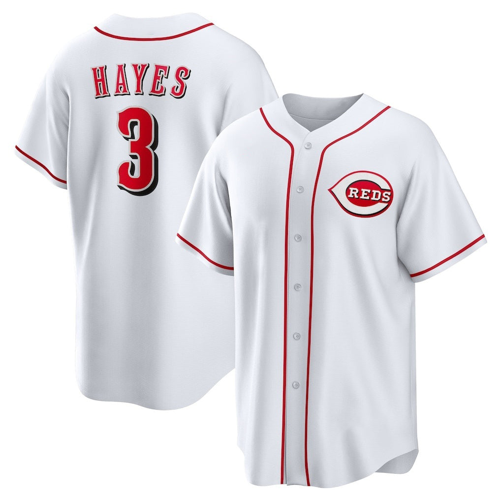 Cincinnati Reds #3 Ke'Bryan Hayes White JEROMEN Home Replica Jersey