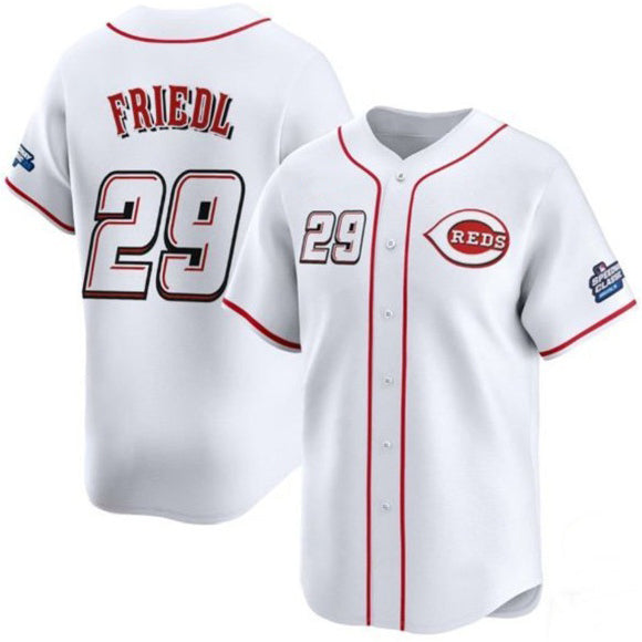 Cincinnati Reds #29 TJ Friedl White JEROMEN 2025 Speedway Classic Home Limited Stitched Jersey