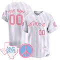 Custom Houston Astros  Love Street & Peace Sign Patch Bubblegum Pink Vapor Premier Limited Jersey ¨C Pinstripe JEROMEN