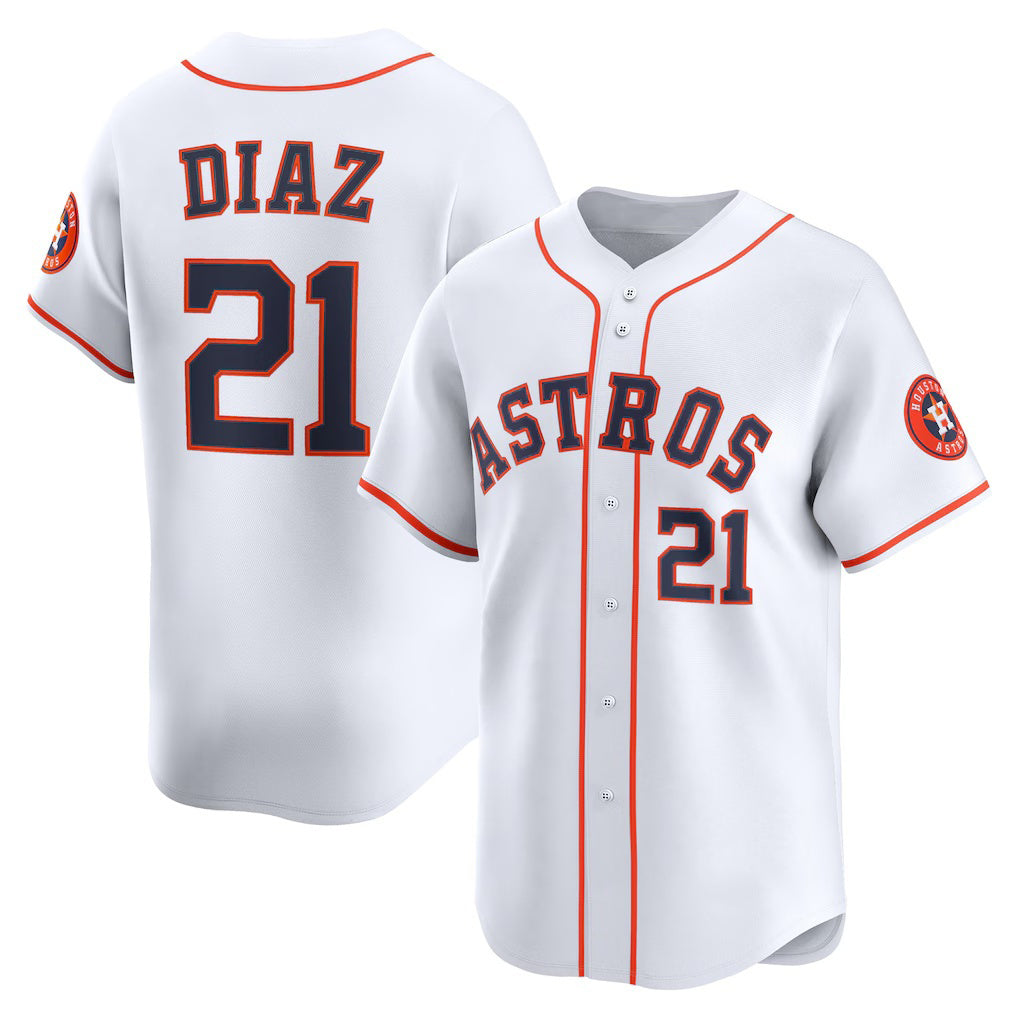 Houston Astros #21 Yainer Diaz White JEROMEN Home Limited Player Jersey