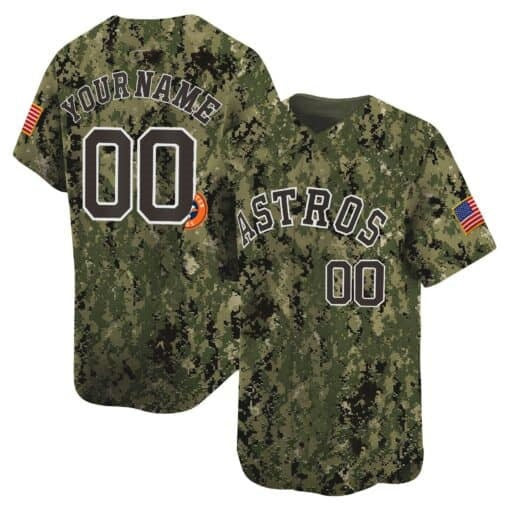 Custom Houston Astros USMC Alternate Vapor Premier Limited Jersey ¨C All Stitched-Green JEROMEN