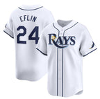 Tampa Bay Rays #24 Zach Eflin White JEROMEN Home Limited Stitched Jersey