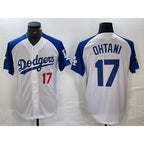 Los Angeles Dodgers #17 Shohei Ohtani Number White Blue JEROMEN Fashion Stitched Cool Base Limited Jerseys