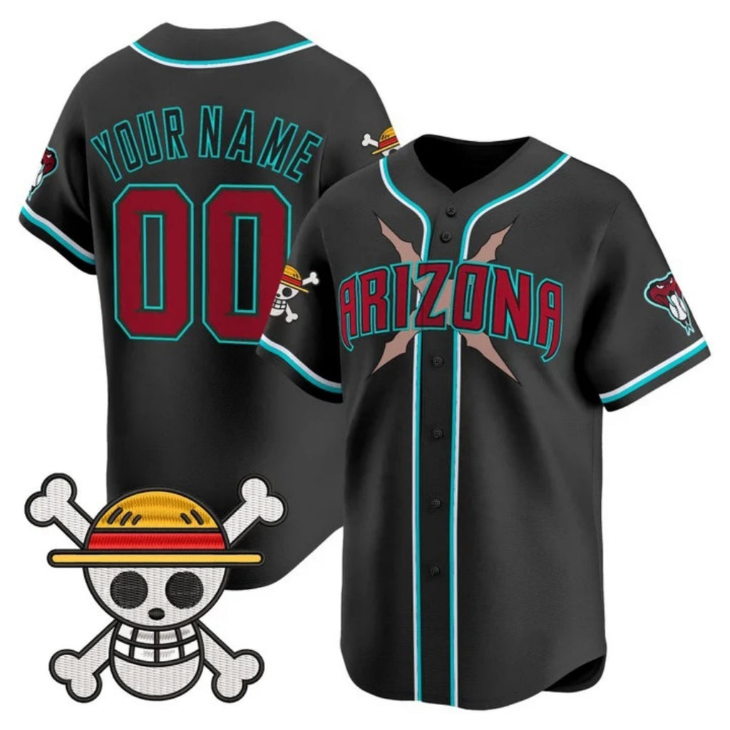 Custom Arizona Diamondbacks x One Piece Black JEROMEN Vapor Premier Limited Jersey - Stitched