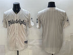 Philadelphia Phillies Blank Cream JEROMEN Pinstripe Gothic Vapor Limited Stitched Jersey