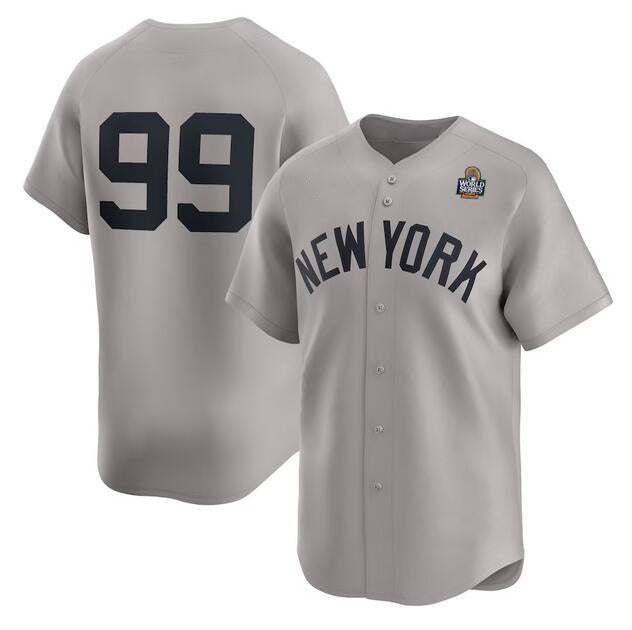 New York Yankees #99 Aaron Judge Gray JEROMEN 2024 World Series Limited Stitched Jersey