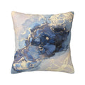 Keyword3 Abstract Modern Black And Gold Marble Art Yellow Pillow 18x18in - Main Image