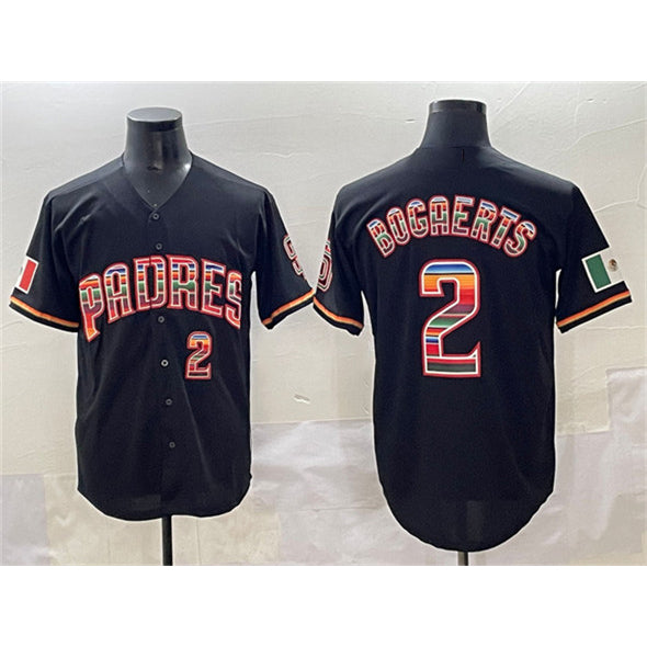 San Diego Padres #2 Xander Bogaerts Black JEROMEN Mexico Cool Base Stitched Jersey