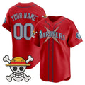Custom Seattle Mariners x One Piece Red JEROMEN Vapor Premier Limited Jersey - Stitched