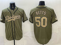 Los Angeles Dodgers #50 Mookie Betts Olive JEROMEN 2026 Armed Forces Day Stitched Jersey 2