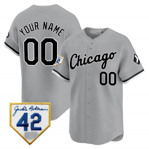 Custom Chicago White Sox 2024 Jackie Robinson Patch Vapor Premier Limited Jersey ¨C Gray JEROMEN