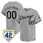 Custom Chicago White Sox 2024 Jackie Robinson Patch Vapor Premier Limited Jersey ¨C Gray JEROMEN