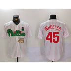 Philadelphia Phillies #45 Zack Wheeler White Green JEROMEN Cool Base Stitched Jerseys