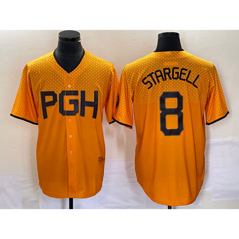 Pittsburgh Pirates #8 Willie Stargell Gold JEROMEN 2023 City Connect Stitched Jersey