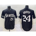 Seattle Mariners #24 Ken Griffey Jr. Black JEROMEN 'Deep Sea Gothic Edition' Vapor Premier Limited Stitched Jersey