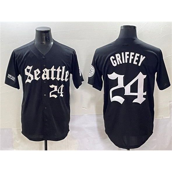 Seattle Mariners #24 Ken Griffey Jr. Black JEROMEN 'Deep Sea Gothic Edition' Vapor Premier Limited Stitched Jersey