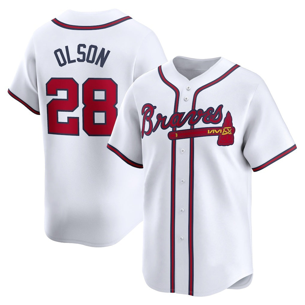 Atlanta Braves #28 Matt Olson White JEROMEN Home Limited Player Jersey