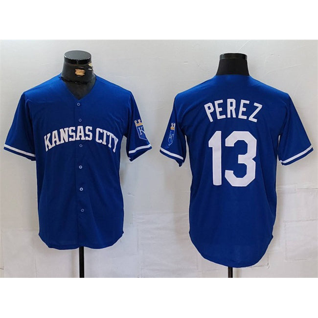 Kansas City Royals #13 Salvador Perez Royal JEROMEN Cool Base Stitched Jersey