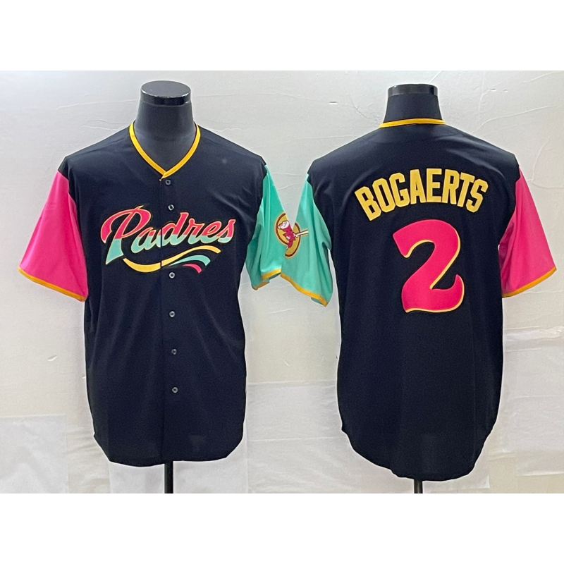 San Diego Padres #2 Xander Bogaerts 2022 Black JEROMEN City Connect Cool Base Stitched Jersey