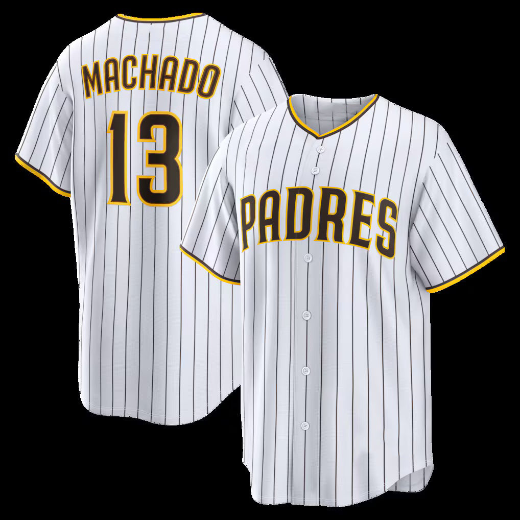 San Diego Padres #13 Manny Machado White JEROMEN Home Replica Player Jersey 2