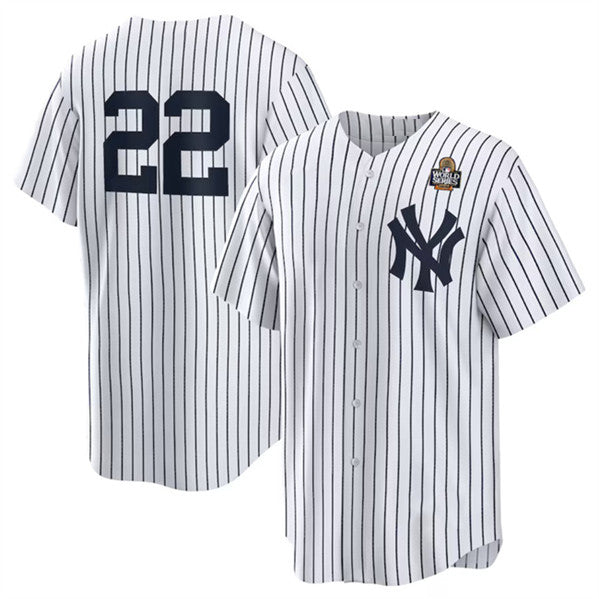 New York Yankees #22 Juan Soto White JEROMEN 2024 World Series Cool Base Stitched Jersey