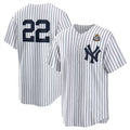 New York Yankees #22 Juan Soto White JEROMEN 2024 World Series Cool Base Stitched Jersey
