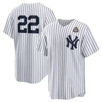 New York Yankees #22 Juan Soto White JEROMEN 2024 World Series Cool Base Stitched Jersey