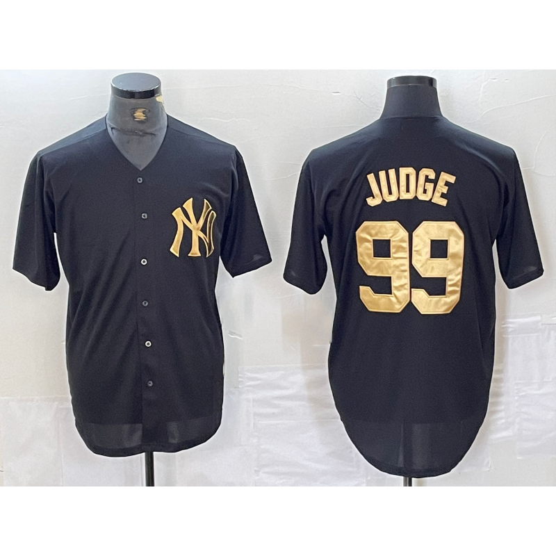 New York Yankees #99 Aaron Judge Black Gold JEROMEN Cool Base Stitched Jersey