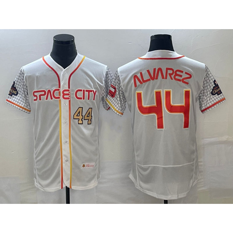 Houston Astros #44 Yordan Alvarez Number White JEROMEN 2023 City Connect Flex Base Stitched Jersey 3