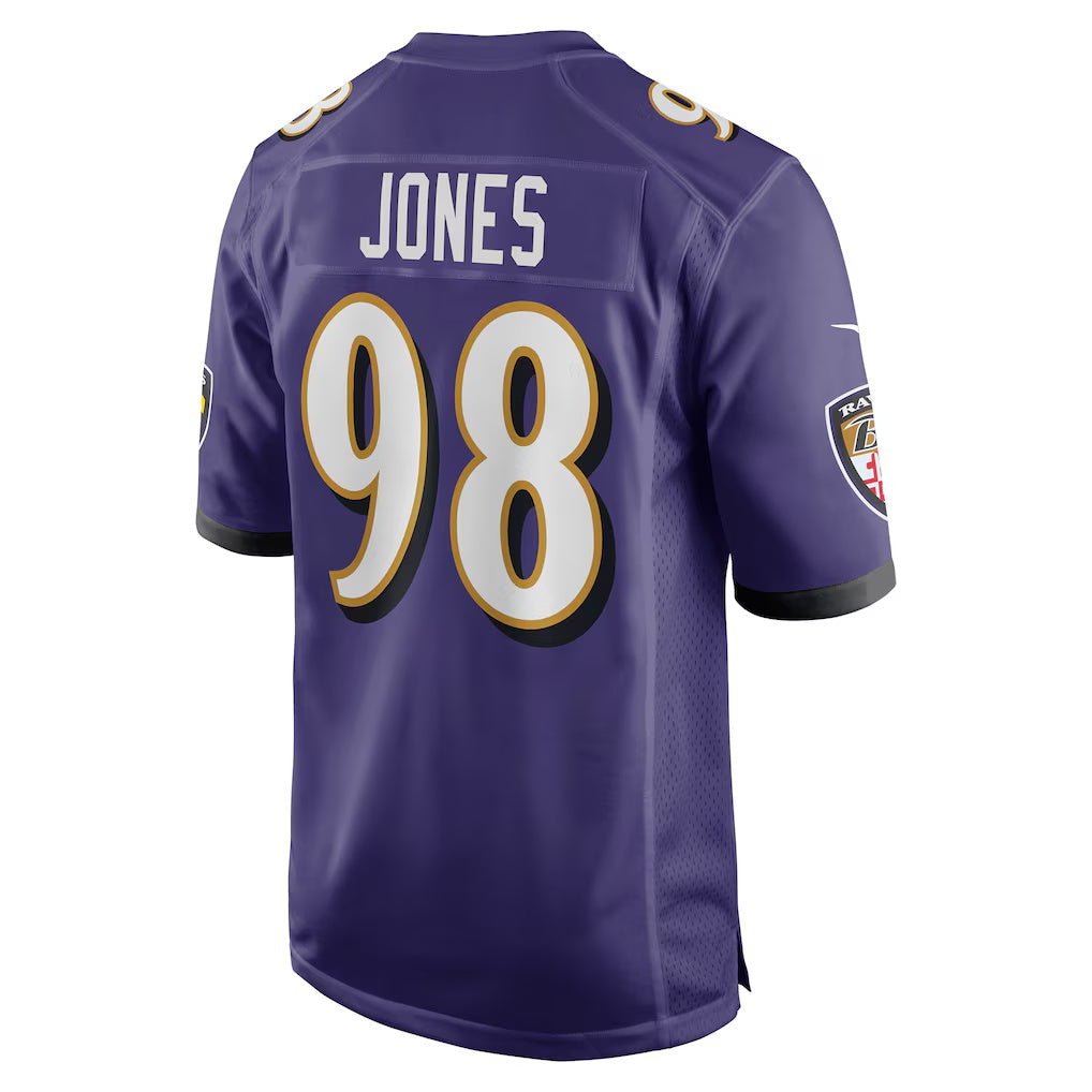 B.Ravens #98 Travis Jones Purple JEROMEN Player Game Jersey