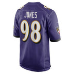 B.Ravens #98 Travis Jones Purple JEROMEN Player Game Jersey