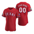 Custom Texas Rangers Scarlet JEROMEN Stitched Flex Base Jersey