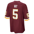 W.Football Team #5 Tress Way Game Jersey - Burgundy JEROMEN