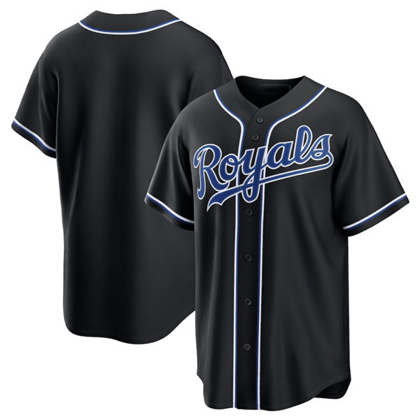 Kansas City Royals Blank Black JEROMEN Out Stitched Jersey
